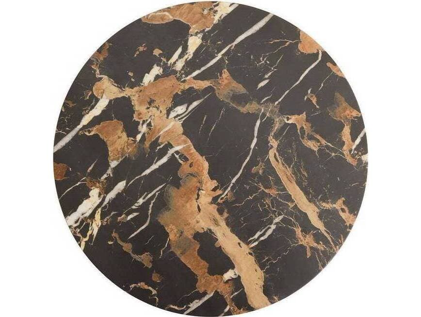 Arteriors Home Kopi Round Concrete Espresso & White Dark Toffee End Table