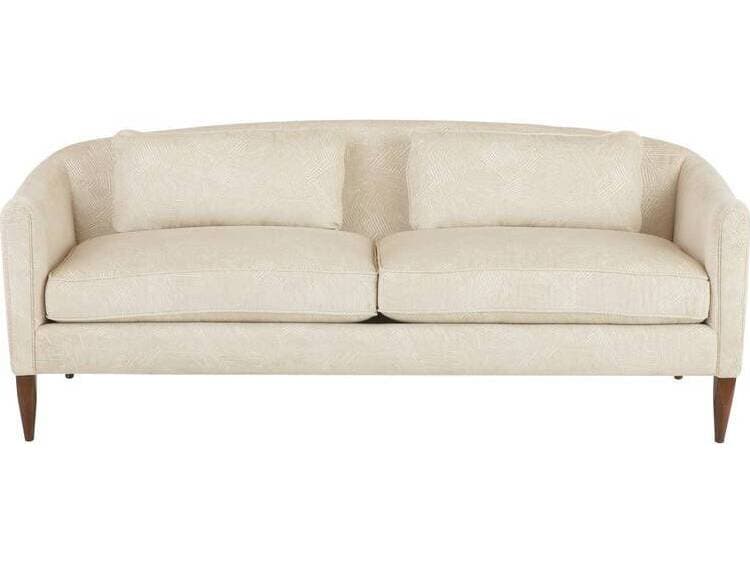Arteriors Home Vincent Textured Ivory Dark Walnut Beige Upholstered Sofa