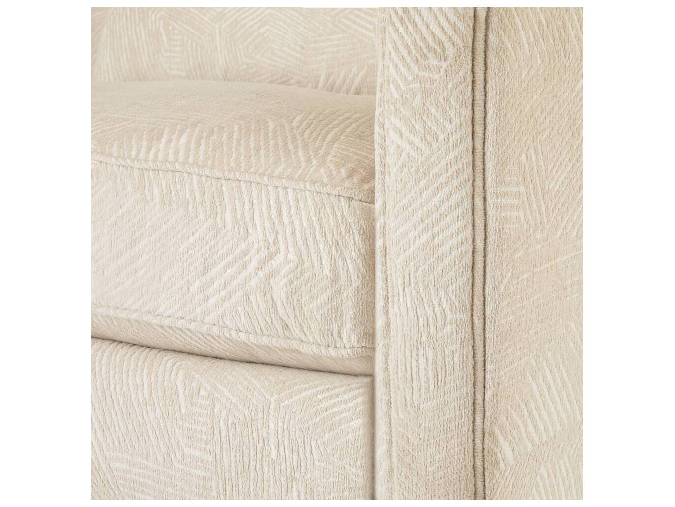 Arteriors Home Vincent Textured Ivory Dark Walnut Beige Upholstered Sofa