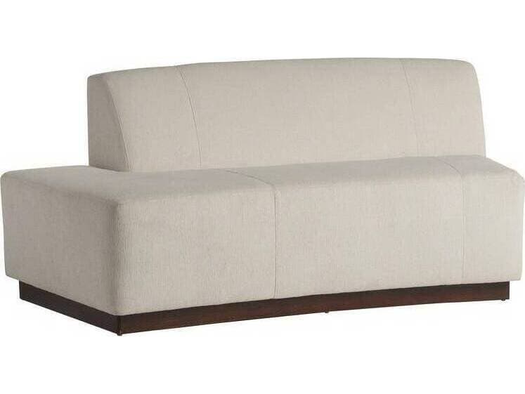 Arteriors Home Islander Vanilla Dark Walnut White Brown Upholstered Loveseat