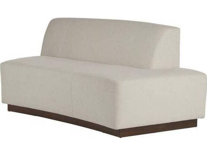 Arteriors Home Islander Vanilla Dark Walnut White Brown Upholstered Loveseat