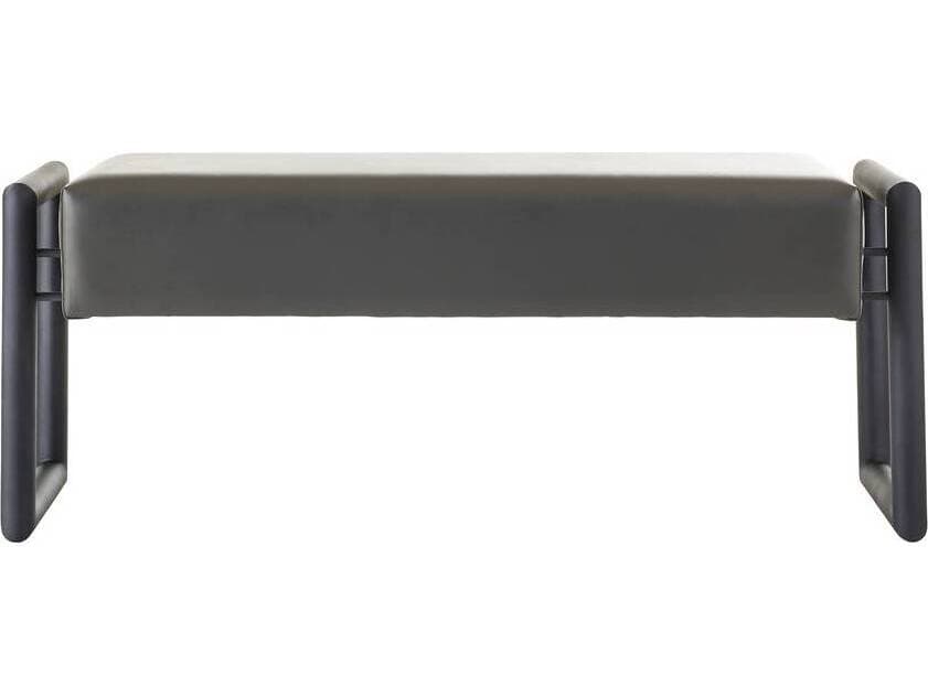 Arteriors Home Willcox Dim Gray Blackened Bronze Leather Accent Bench