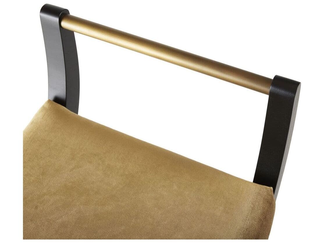 Arteriors Home Winston Harvest Ebony Black Velvet Upholstered Accent Bench