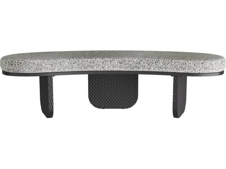 Arteriors Home Yogi Pitch Texture Ebony Black Upholstered Accent Bench