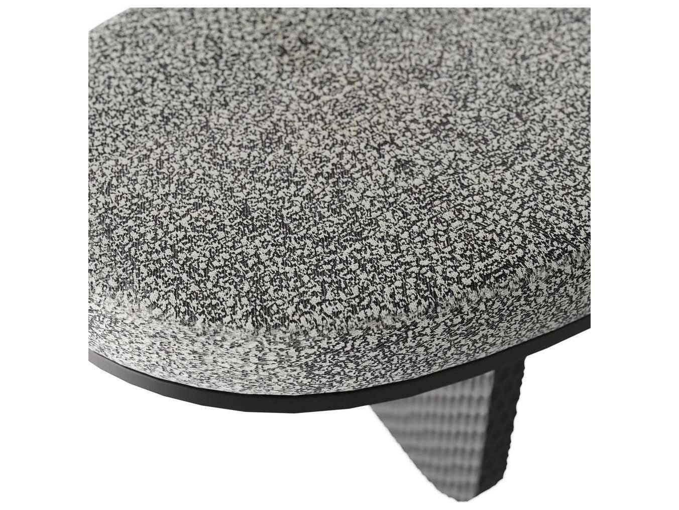 Arteriors Home Yogi Pitch Texture Ebony Black Upholstered Accent Bench