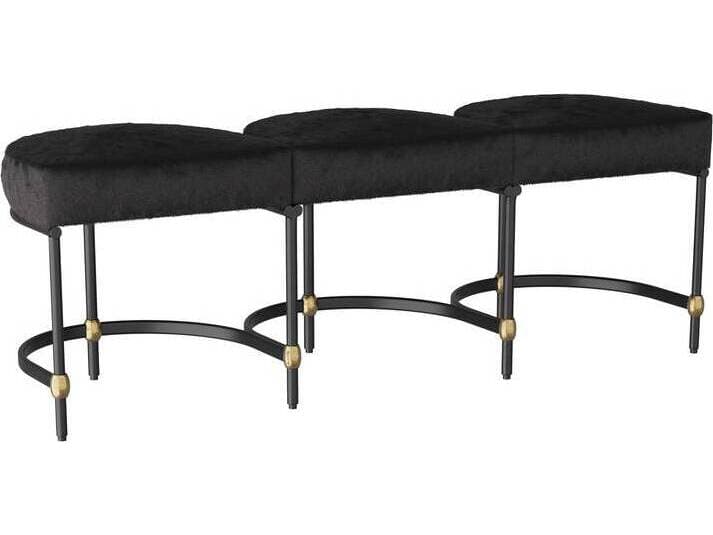 Arteriors Home Blaire Black Blackened Bronze Leather Accent Bench