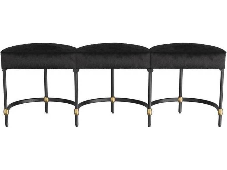 Arteriors Home Blaire Black Blackened Bronze Leather Accent Bench