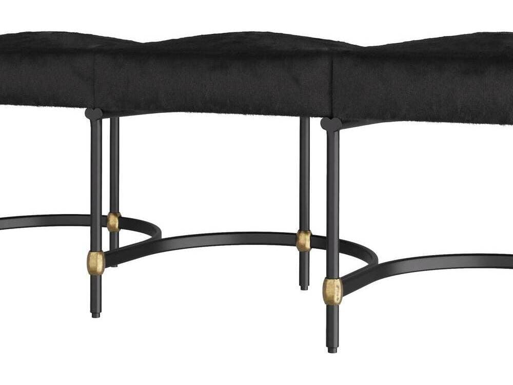 Arteriors Home Blaire Black Blackened Bronze Leather Accent Bench