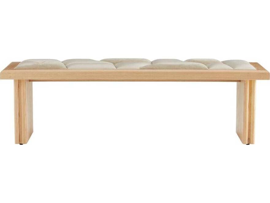 Arteriors Home Fairfield Greige Taupe Beige Leather Accent Bench