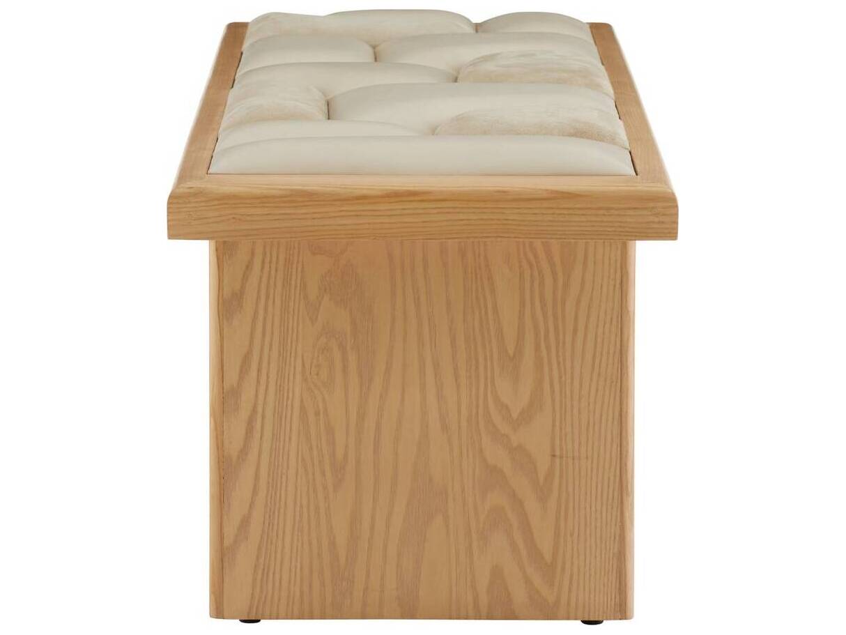 Arteriors Home Fairfield Greige Taupe Beige Leather Accent Bench