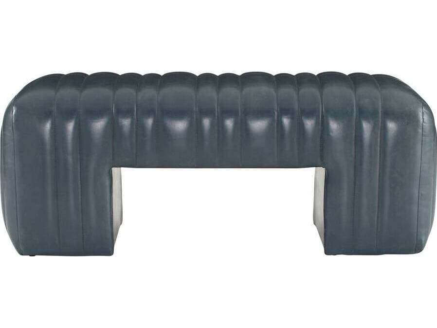 Arteriors Home Hastings Distressed Storm Gray Leather Accent Bench