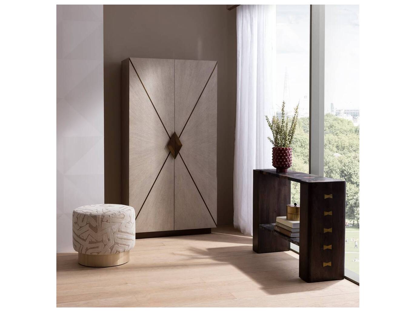 Arteriors Home Rectangular Marble Caspian Umber Torelli Console Table