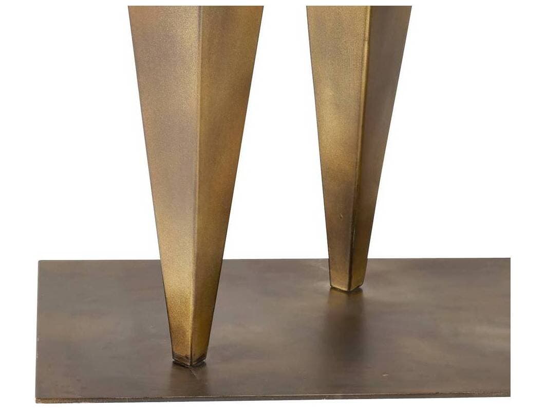 Arteriors Home Rectangular Marble Matte Black Antique Gold Dagmar Console Table