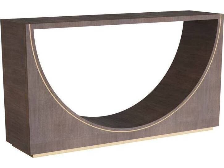 Arteriors Home Rectangular Wood Umber Antique Brass Tatton Console Table