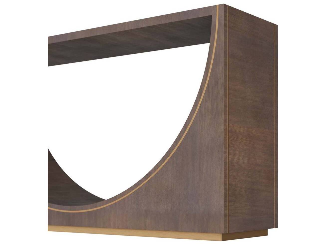 Arteriors Home Rectangular Wood Umber Antique Brass Tatton Console Table