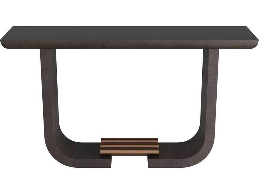 Arteriors Home Rectangular Wood Charcoal Antique Brass Ralston Console Table