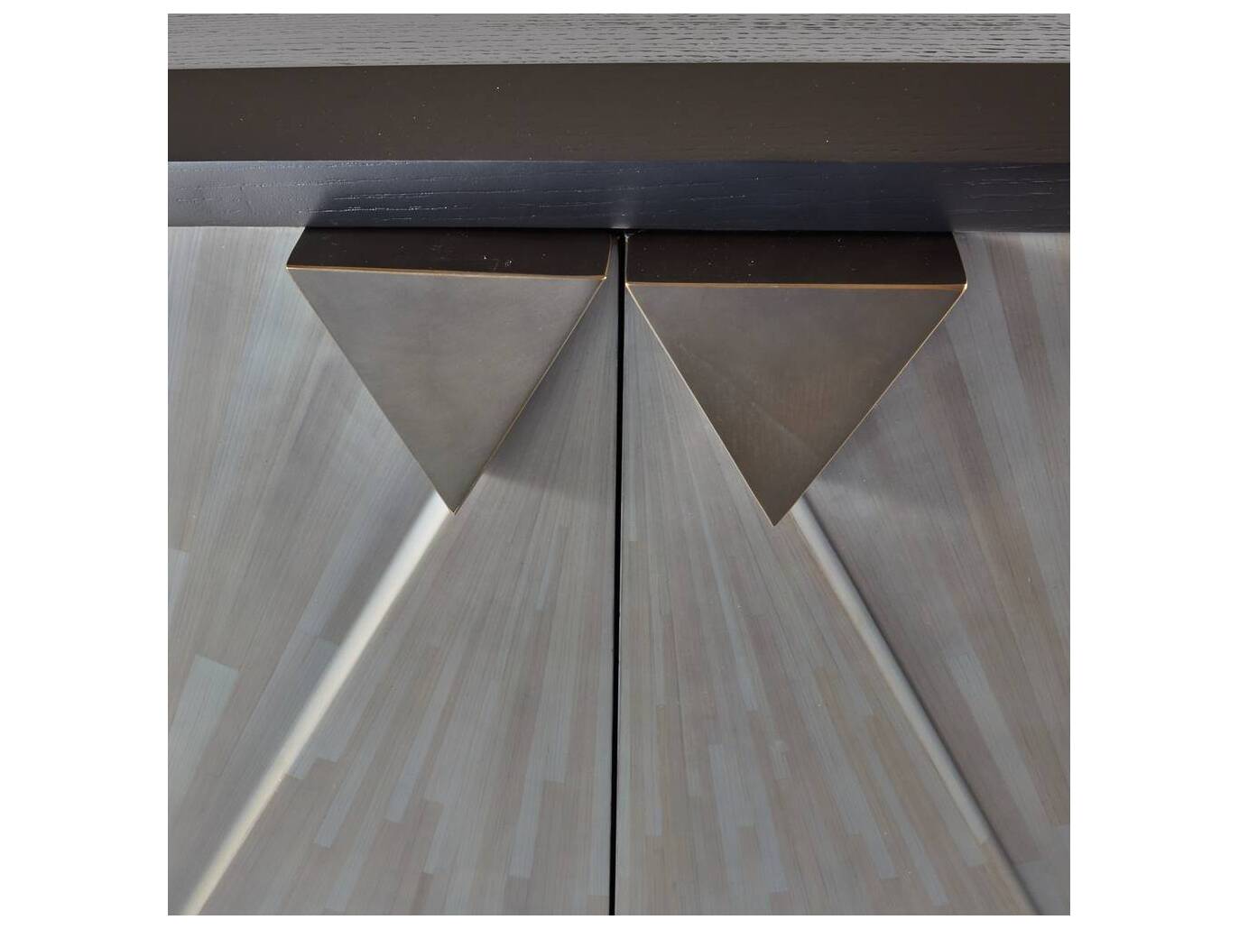 Arteriors Home Ellington Gray Straw Marquetry Ebony Oak Wood Accent Chest