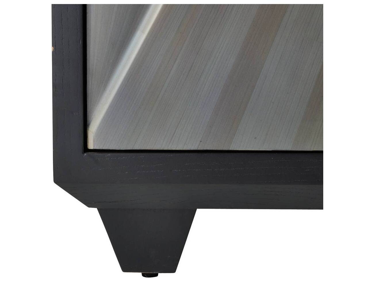 Arteriors Home Ellington Gray Straw Marquetry Ebony Oak Wood Accent Chest