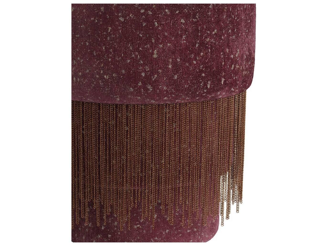 Arteriors Home Bordeaux Antique Brass Red Upholstered Twyla Ottoman