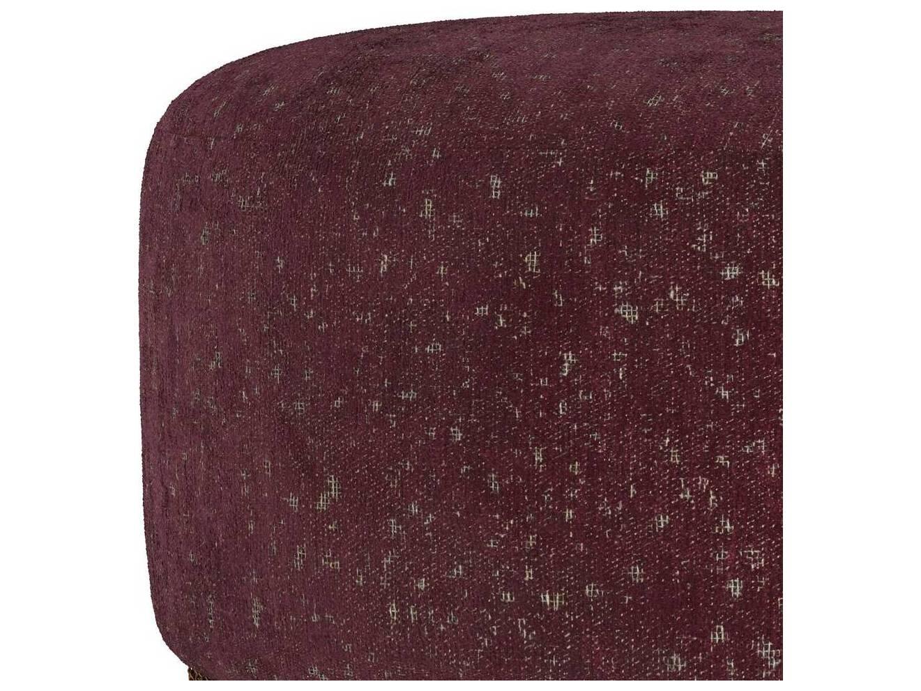 Arteriors Home Bordeaux Antique Brass Red Upholstered Twyla Ottoman