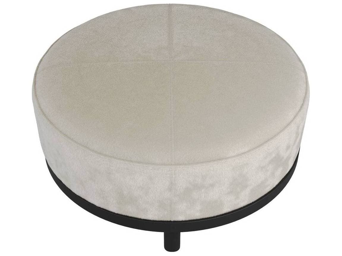 Arteriors Home White Ebony Upholstered Aurora Ottoman