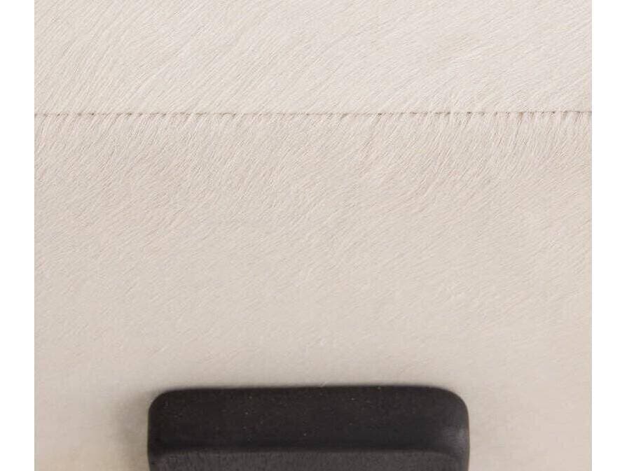 Arteriors Home Ivonne White Ebony Antique Brass Black Leather Ottoman