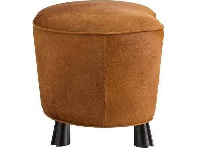 Arteriors Home Koda Brown Ebony Black Leather Ottoman