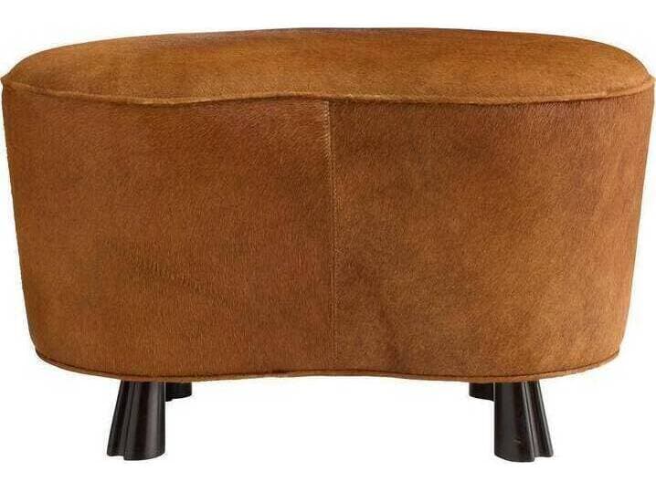 Arteriors Home Koda Brown Ebony Black Leather Ottoman