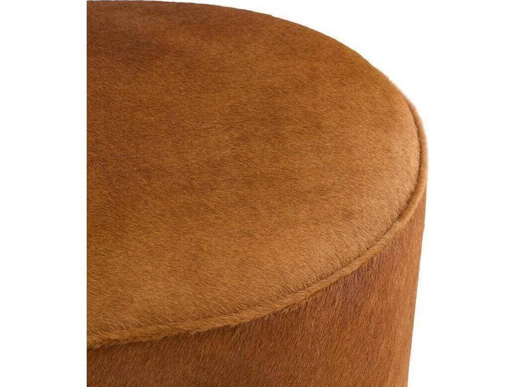 Arteriors Home Koda Brown Ebony Black Leather Ottoman