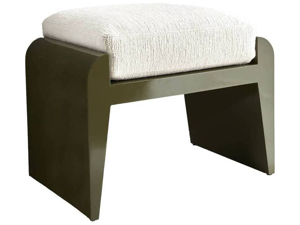 Arteriors Home Alanna Cloud Moss Black Upholstered Ottoman