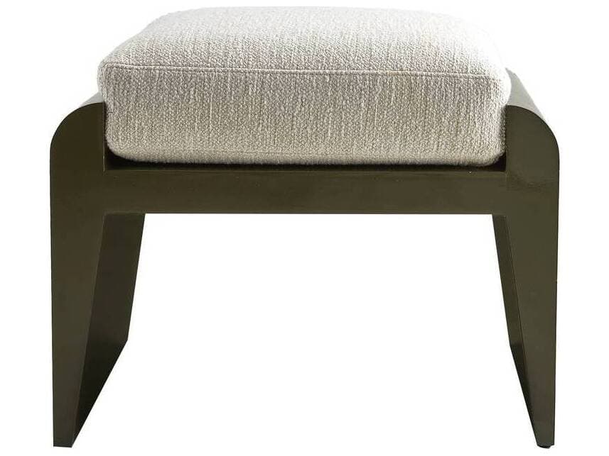 Arteriors Home Alanna Cloud Moss Black Upholstered Ottoman
