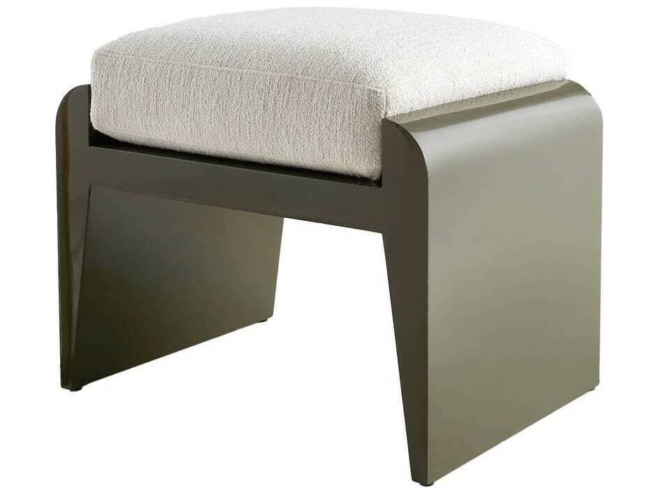 Arteriors Home Alanna Cloud Moss Black Upholstered Ottoman