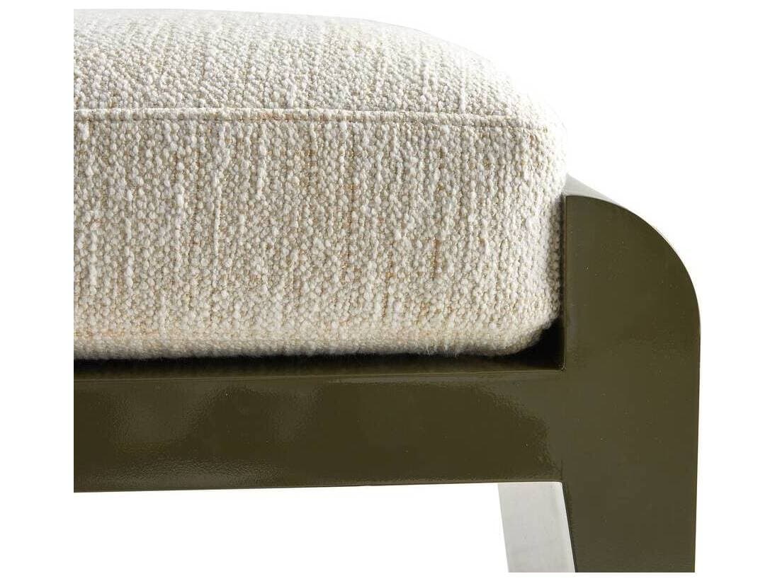 Arteriors Home Alanna Cloud Moss Black Upholstered Ottoman