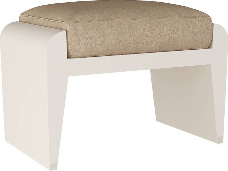 Arteriors Home Alanna Sand Ivory White Upholstered Ottoman