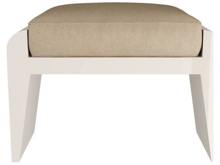 Arteriors Home Alanna Sand Ivory White Upholstered Ottoman