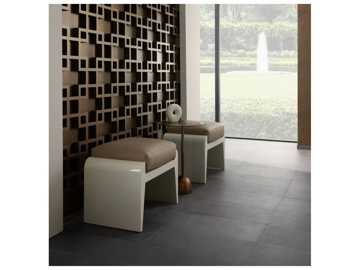 Arteriors Home Alanna Sand Ivory White Upholstered Ottoman