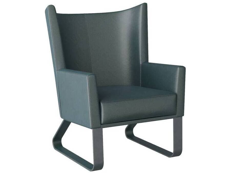 Arteriors Home Gray Leather Accent Chair Bleu