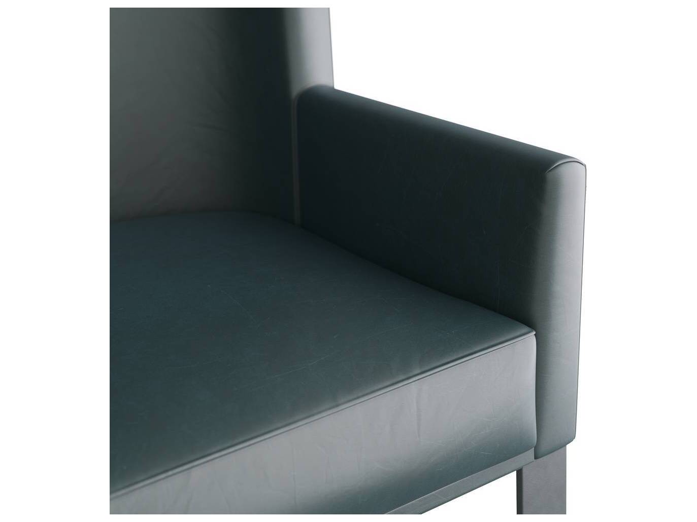 Arteriors Home Gray Leather Accent Chair Bleu