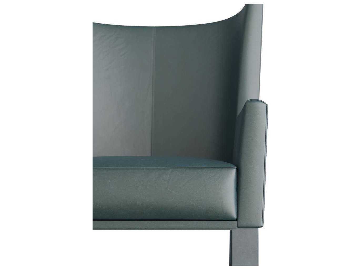 Arteriors Home Gray Leather Accent Chair Bleu