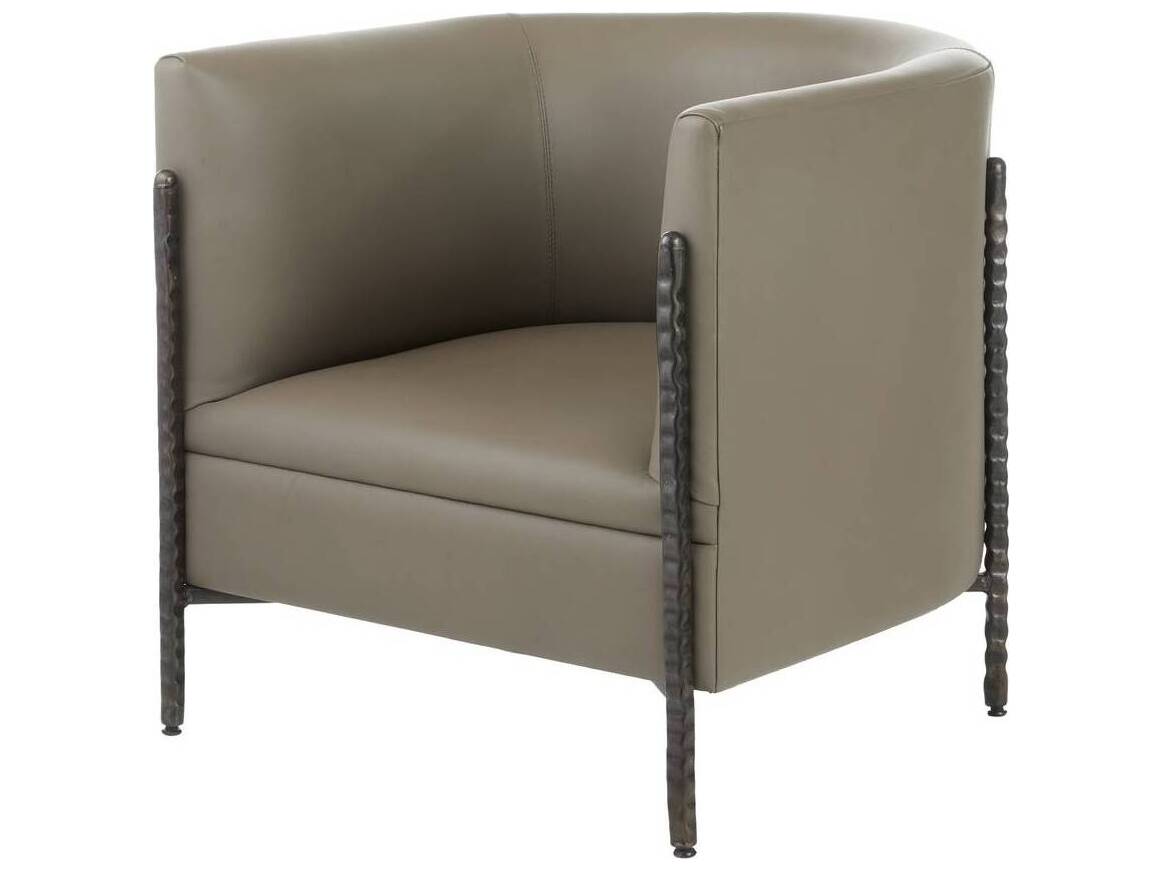 Arteriors Home Brown Leather Accent Chair Escondido