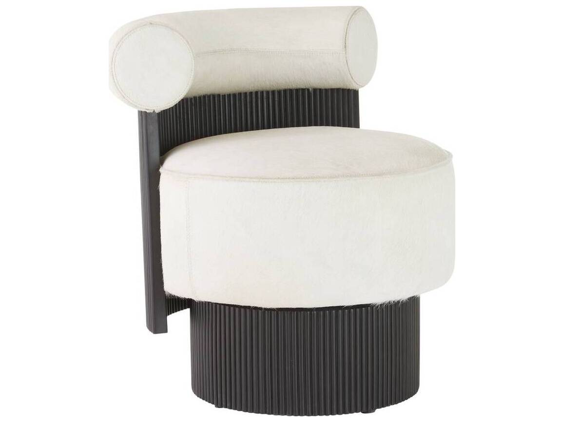 Arteriors Home Swivel White Leather Accent Chair Erhart
