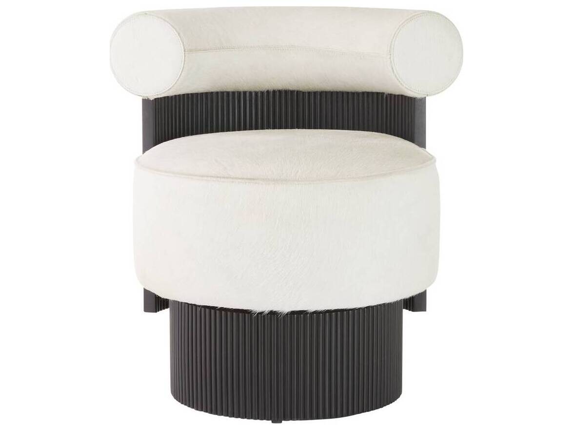 Arteriors Home Swivel White Leather Accent Chair Erhart