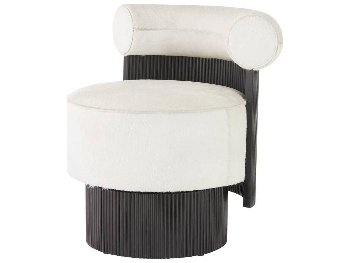 Arteriors Home Swivel White Leather Accent Chair Erhart
