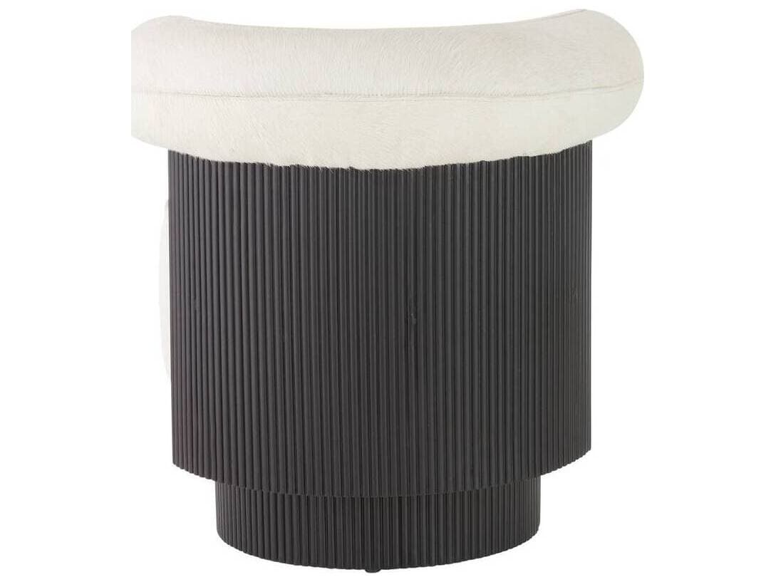 Arteriors Home Swivel White Leather Accent Chair Erhart