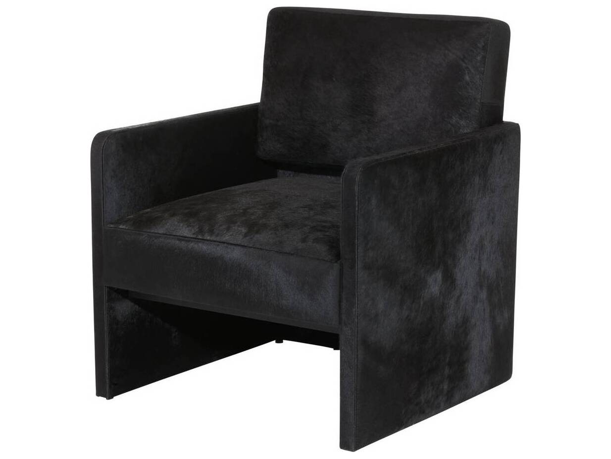 Arteriors Home Black Leather Accent Chair Devine