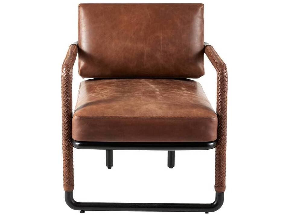 Arteriors Home Brown Leather Accent Chair Durham