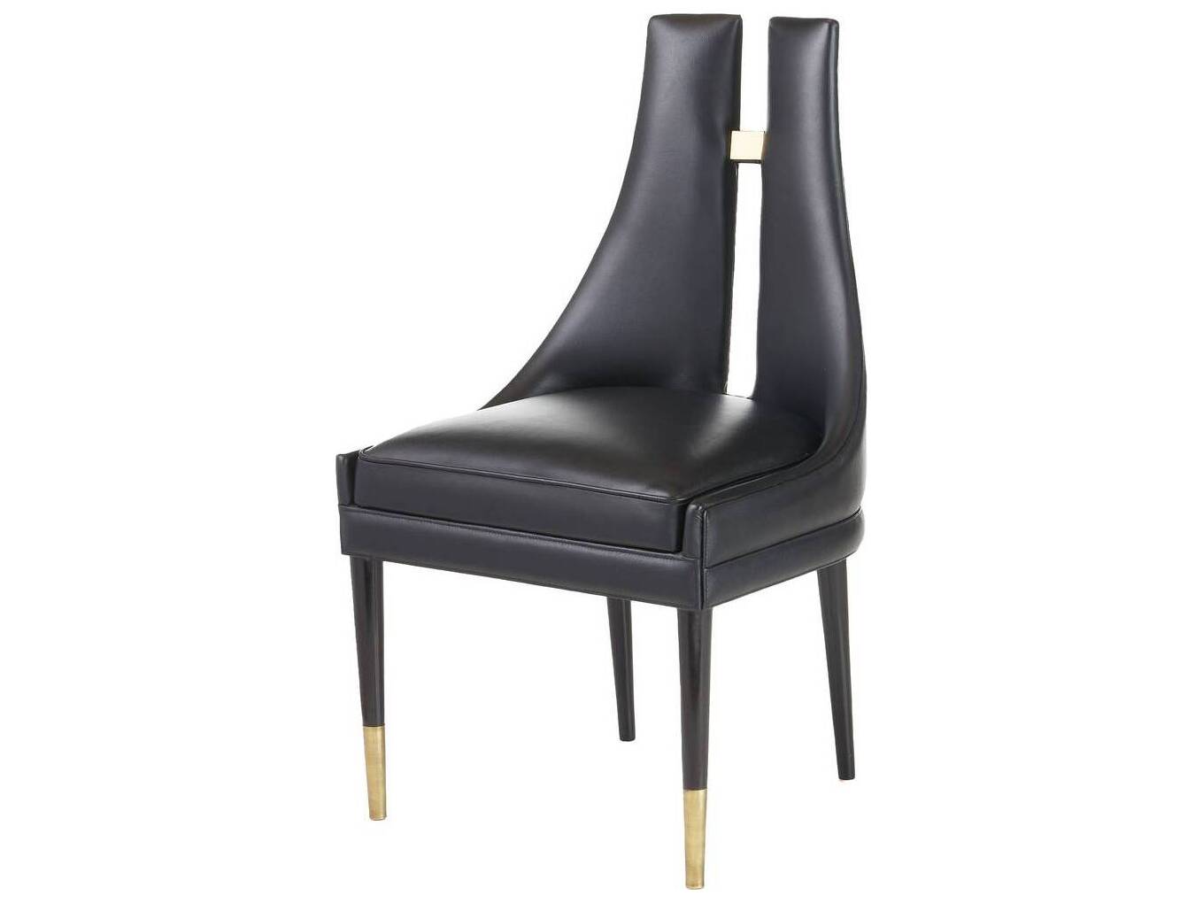 Arteriors Home Crowley Black Leather Armless Dining Chair