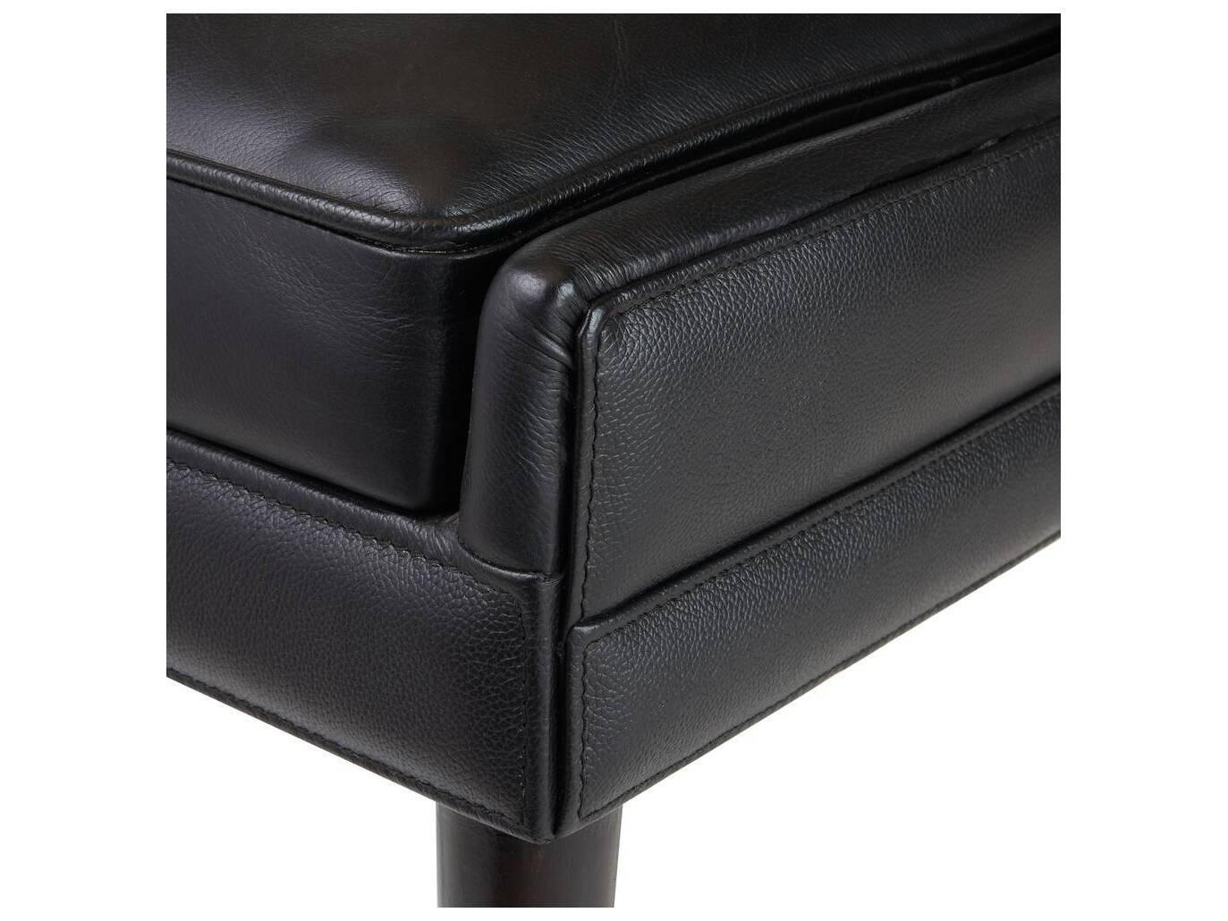 Arteriors Home Crowley Black Leather Armless Dining Chair