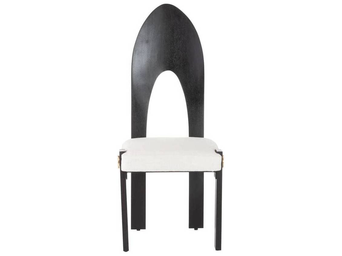 Arteriors Home Durango Mango Wood Black Upholstered Armless Dining Chair