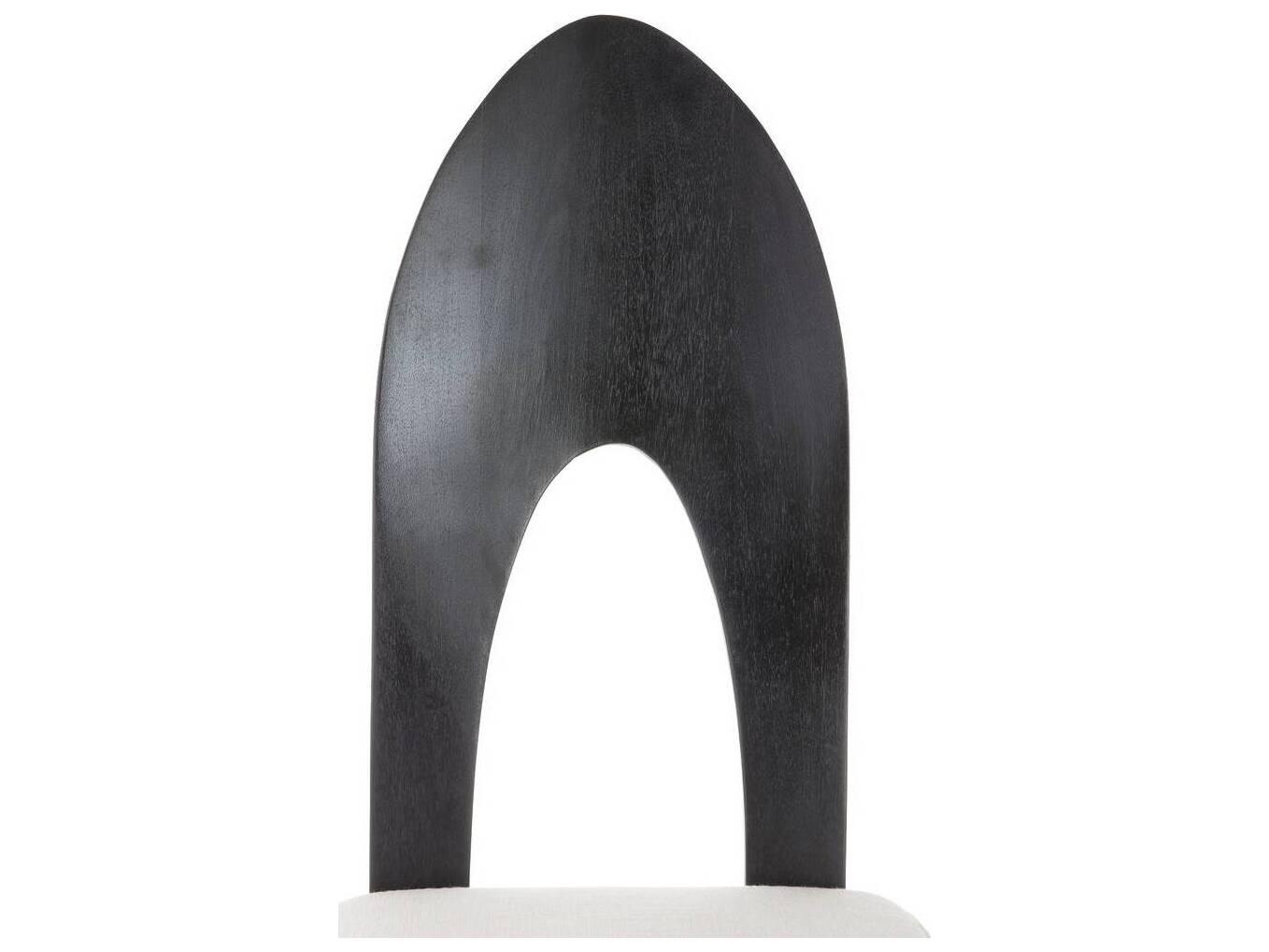 Arteriors Home Durango Mango Wood Black Upholstered Armless Dining Chair